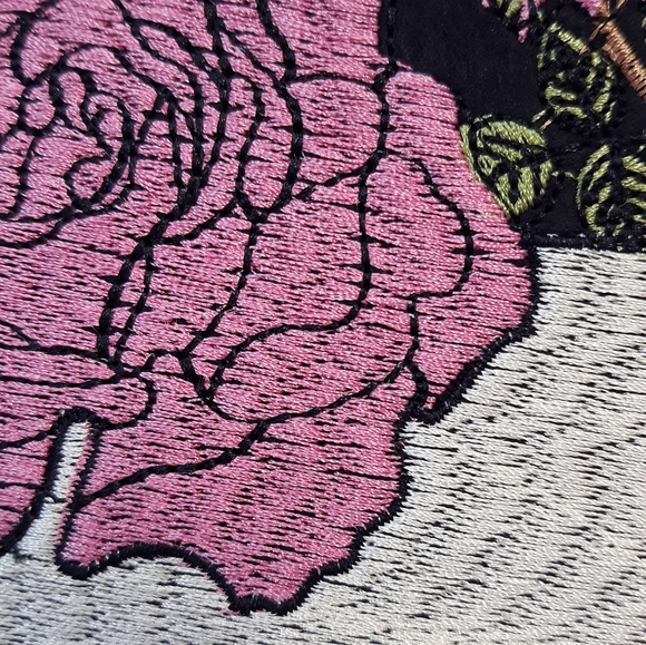 MORE SOON! XXXXL embroidered skull rose patch iron on patch! Gorgeous & HUGE! - Picture 2 of 11